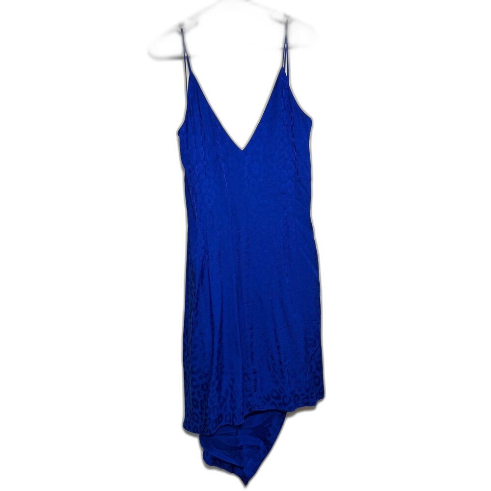 Cushnie Target Size 16 Cobalt Blue Leopard Jacquard Slip Dress